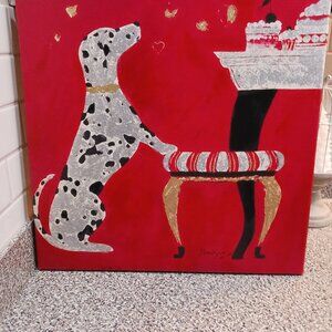 Limited Edition Giclee by Dominguez - WHIMSICAL DALMATIAN 19X19 inches
